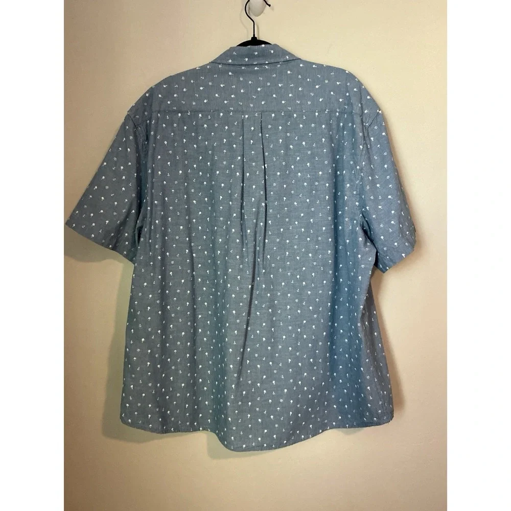 U.S. Polo‎ Assn. Short Sleeve Button Down Shirt Mens Nautical Blue 3XL